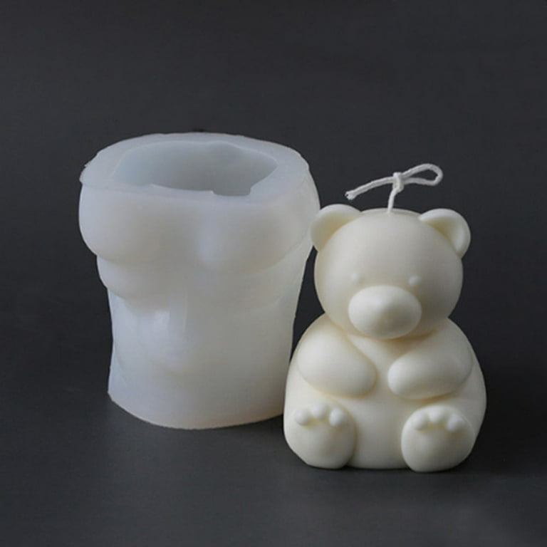 YEUHTLL Little Bear Decoration Candle Silicone Mold Resin Epoxy Craft  Polymer Clay Craft DIY Ornament Jewelry Candle Making Tool 