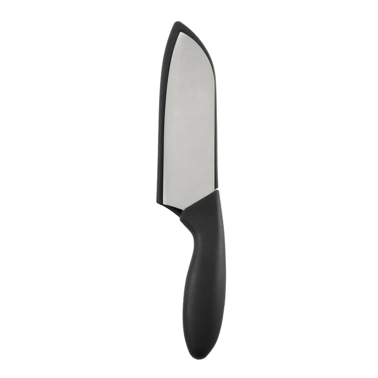 Holiday Time 5” Stainless Steel & Plastic Rich Black Dishwasher Safe Knife  Cutting Board