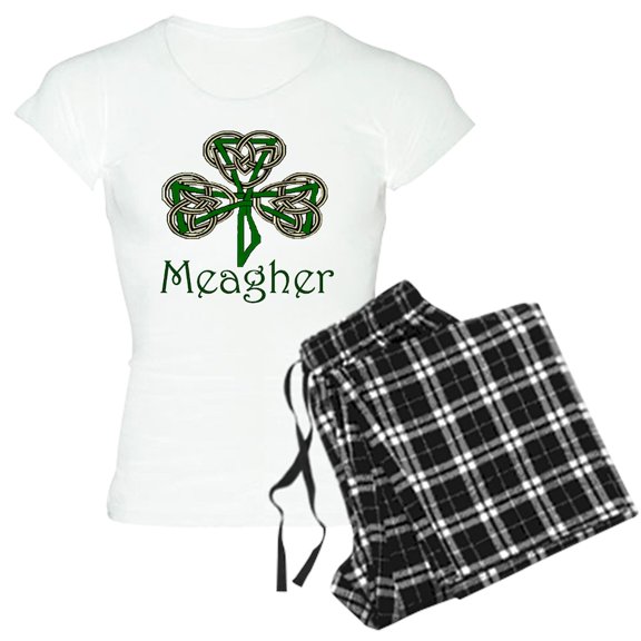 CafePress - Meagher Shamrock Women's Light Pajamas - Women's Short Sleeve Print T-Shirt and Pants Light Cotton Pajama Set