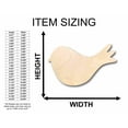 thumbnail image 2 of Unfinished Wood Bird Cute Craft Silhouette - Craft- up to 46" DIY 3" / 1/8", 2 of 3