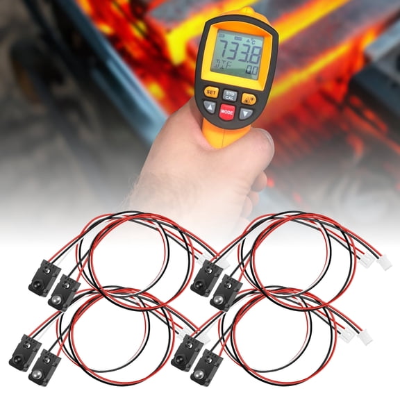 TMWEFUSC 4 Pairs Plastic Split Break Beam Sensor Anti Interference High Precision LED Counting Module Sensor for DIY Electronic Automation Project Industrial Control