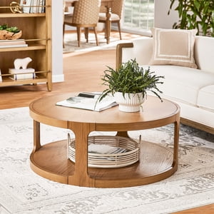 My Texas House Haven Round Coffee Table, Warm Brown