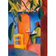 thumbnail image 2 of Macke, August 24x32 Black Ornate Wood Framed with Double Matting Museum Art Print Titled - Turkish Cafe, 2 of 4