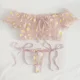 thumbnail image 3 of Ropa interior Sexy para mujer, conjunto de lencería sin aros, encaje Floral, hombros descubiertos, Bralette de pecho pequeño + Tanga, ropa de playa, conjunto de sujetador transparente, 3 of 5
