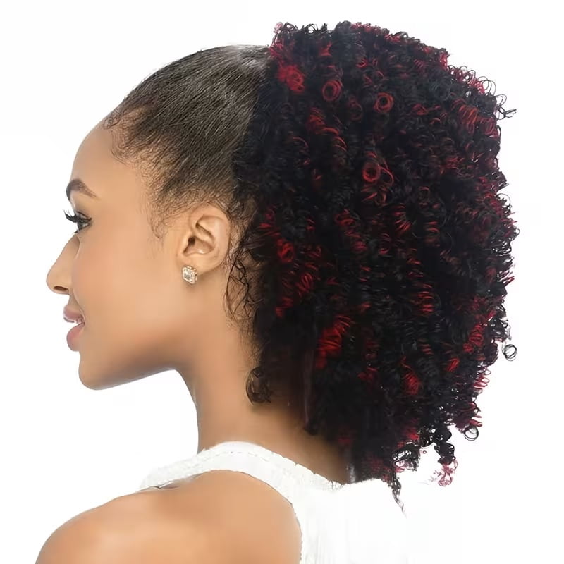 High Volume African Ponytail Short Curly Hair Bun - Elegant curly bun hair piece for every occasion