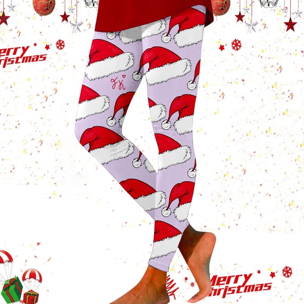 WILLBEST Leggings con Estampado Navideño para Mujer, Pantalones de Yoga de Cintura Alta para Entrenamiento, Ropa Deportiva Elástica Y Cómoda Grande