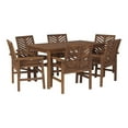 thumbnail image 1 of Afuera Living Ensemble de Salle à Manger d'Extérieur à Chevrons de 7 Pcs pour Patio, Brun Foncé, 1 of 3
