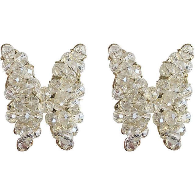 1 Paire S925 Argent Aiguilles Papillon Boucles Doreilles, Mode Temprament Tiss Main Papillon Boucles Doreilles