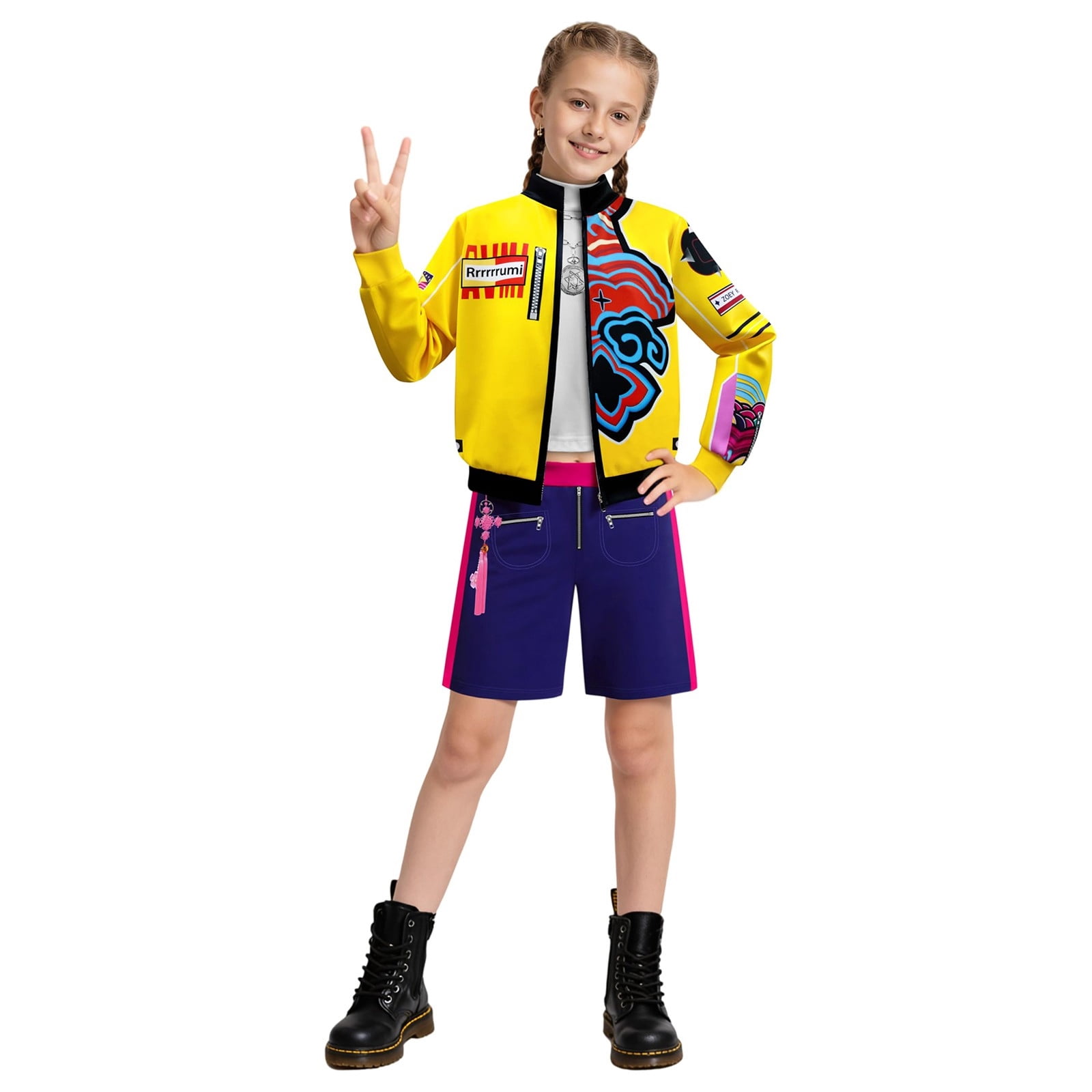 Disfraz De Cantante Pop Para Niñas, Con Peluca Y Conjunto De Ropa, Ideal Para Halloween, Cosplay Y Actuaciones De 4 A 15 Años