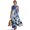 Blue Flower Ink Painting, variant on Blue Aztec Polka Dot Print Womens Summer Maxi Dress Linen-Like Tank Dress Crew Neck Beach Dresses with Pockets Vacation Outfit Sundress for Ladies, 3XL