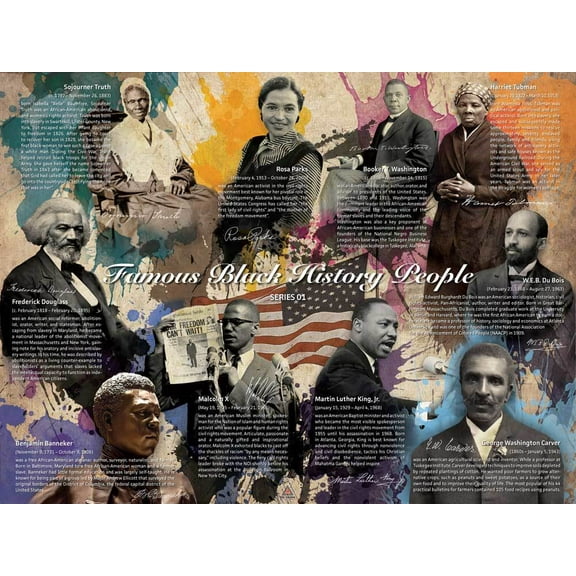 Famous Black History People Poster Series 01 (24x18)