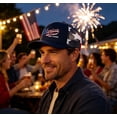 thumbnail image 5 of Men's 250th Anniversary Patriotic Trucker Hat, Flag Embroidery Breathable Mesh Cap, Adjustable Snapback Baseball Cap for Summer Outdoor Camping Hiking Parade Daily Wear, Navy, 5 of 6