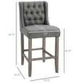 thumbnail image 2 of HomCom Bar Stool, Grey, Set of 2, 2 of 10