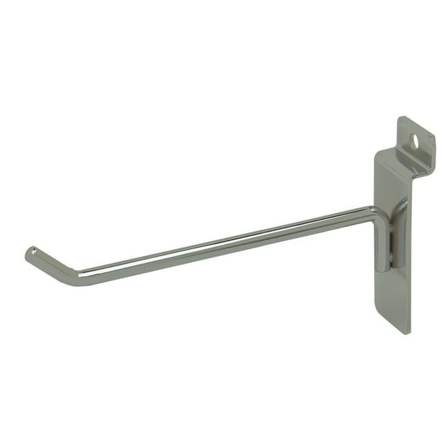 FixtureDisplays® 10PK 6" Slatwall Hook Steel Chrome Plated Commercial Retail Store Display POP Hooks 1748-6"
