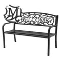 thumbnail image 2 of Banco de Jardín Costway Estructura de Metal con Letrero WELCOME Negro 127 x 63,5 x 89 cm, 2 of 10