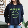 thumbnail image 4 of EcoLoom Lucky Sign Language Deaf St Patricks Day Irish Asl Long Sleeve Unisex Midweight Crewneck Sweatshirt, 4 of 4