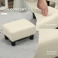 thumbnail image 4 of Ottoman Foot Rest, Small Foot Stool with Linen Fabric Upholstery and Plastic Legs, Cube Ottoman for Living Room, Beige, 4 of 9