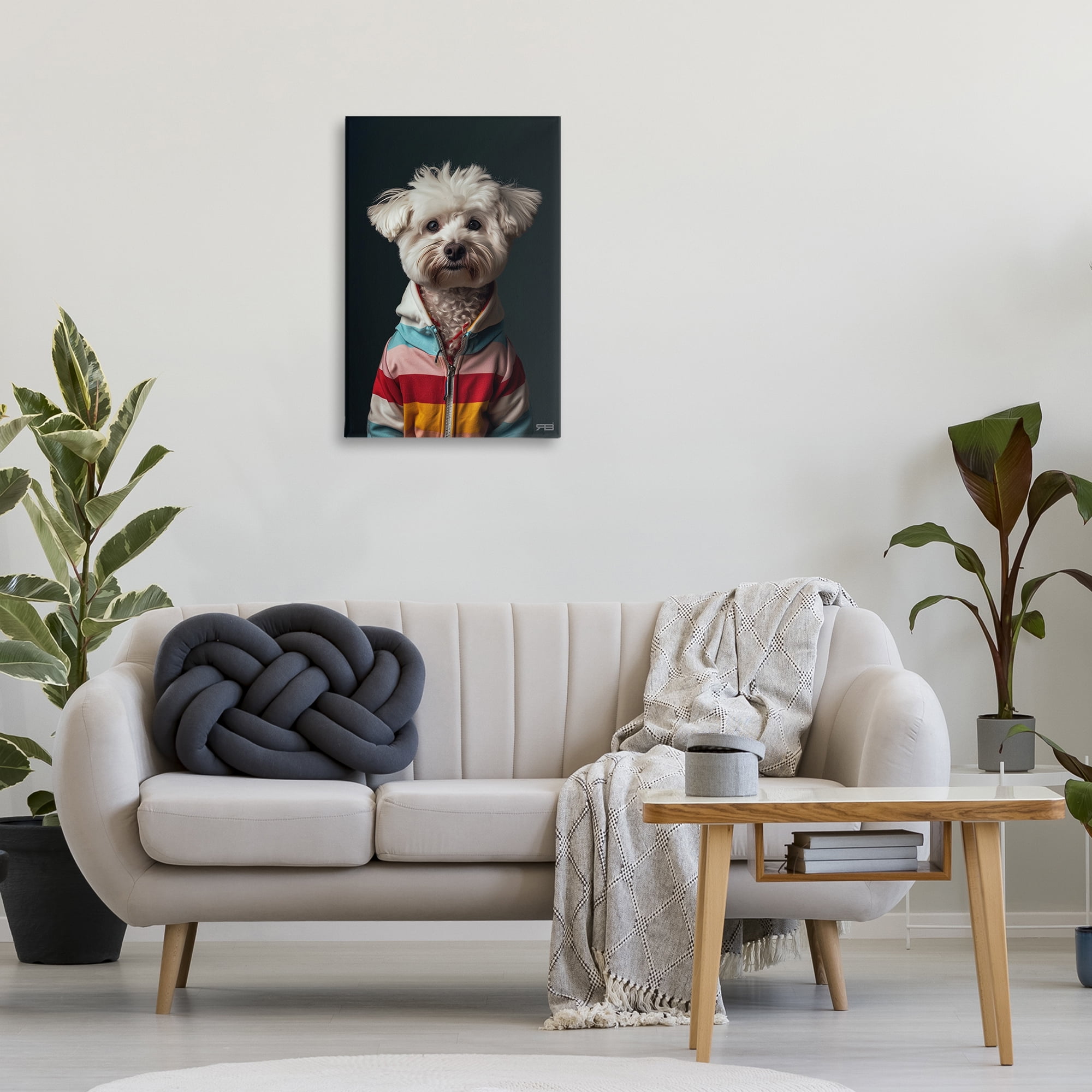Stupell Industries Terrier Dog with Windbreaker Animals & Insects Painting Gallery Wrapped Canvas Art Print Wall Art, 20 x 30