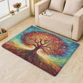thumbnail image 2 of Tree of Life Area Rugs for Bedroom Living Room - 5x6 ft - Colourful Carpet for Home Decor - Tree Patterned Decorative Indoor Large Rug - Washable & Soft & Non Slip & Low Pile (ZF&8382), 2 of 7
