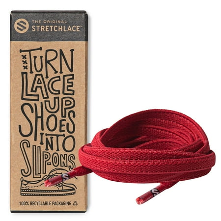 

The Original Stretchlace | Elastic Shoe Laces | Flat Stretch Shoelaces | Red 55 in (139cm)