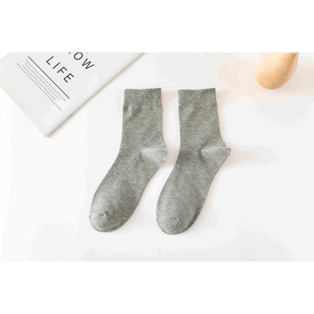 Calcetines de tubo de algodón de color sólido para hombre, calcetines altos de goma para hombre, primavera, otoño e invierno