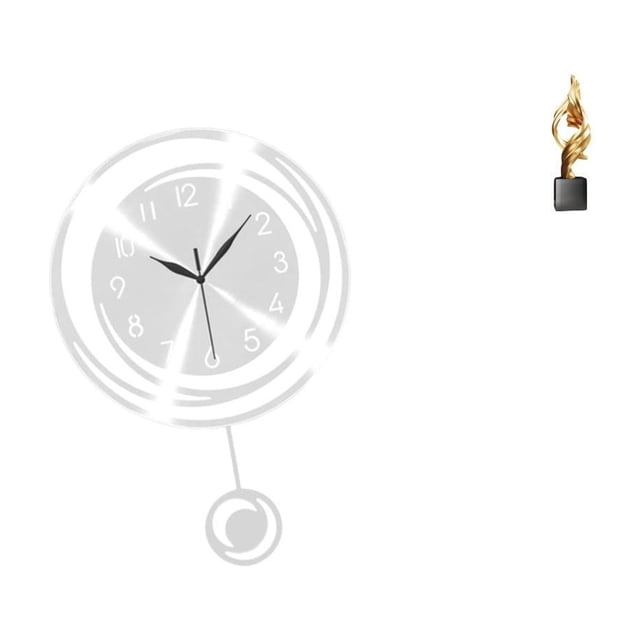 Reloj de pared acrílico con números arábigos y estatua de resina abstracta para cocina, estudio, granja, oficina.