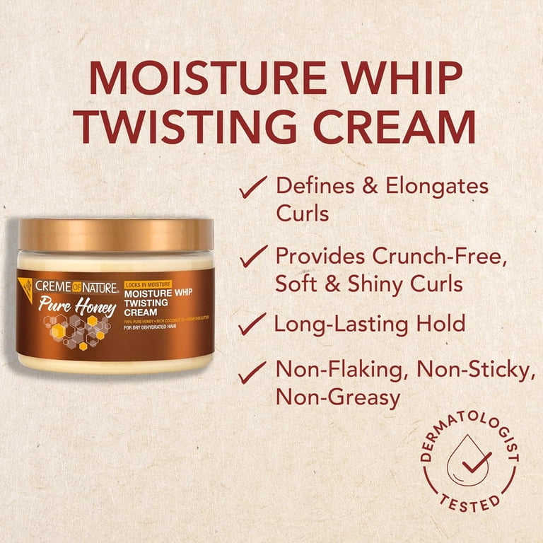 Creme of Nature, Pure Honey Moisture Whip Twisting Cream Jar 11.5