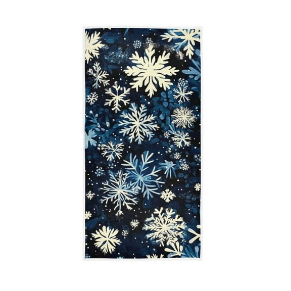 Winter Blue Snowflakes Face Towel Absorbent Hand Towels Bath Sport Gym