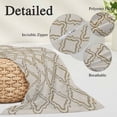 thumbnail image 3 of Beige Moroccan Throw Pillow Cover 24 x 36 Inch Decorative Pillow Cover Geometric Abstract Art Modern Lumbar Pillowcase Seasonal Rectangle Cushion Case for Couch Sofa Bed Living Room, 3 of 9