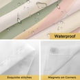 thumbnail image 5 of No Hook Shower Curtain with Snap in Liner, Light Green Pink Stripes Waterproof Fabric Bathroom Curtain Mesh Top Window, Low Saturation Colorful Pattern Shower Curtains 60x72in, 5 of 9