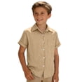 thumbnail image 3 of Gyujnb Short Sleeve Button Down Shirt for Girls Casual Woven Blouse with Pocket (Little Girls, Big Girls),5-6 Years, 3 of 5