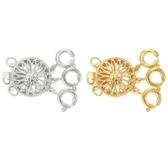 Uxcell 2Pack Necklace Layering Clasps 3 Stands Slide Lock Clasp Converter, Silver & Gold