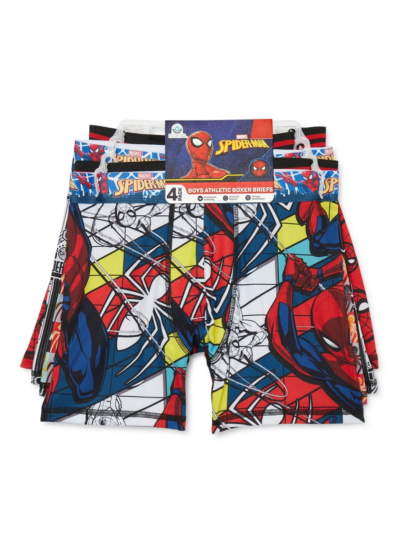 Spider-Man Classic Boy's All Over Print Boxer Briefs Underwear, 4