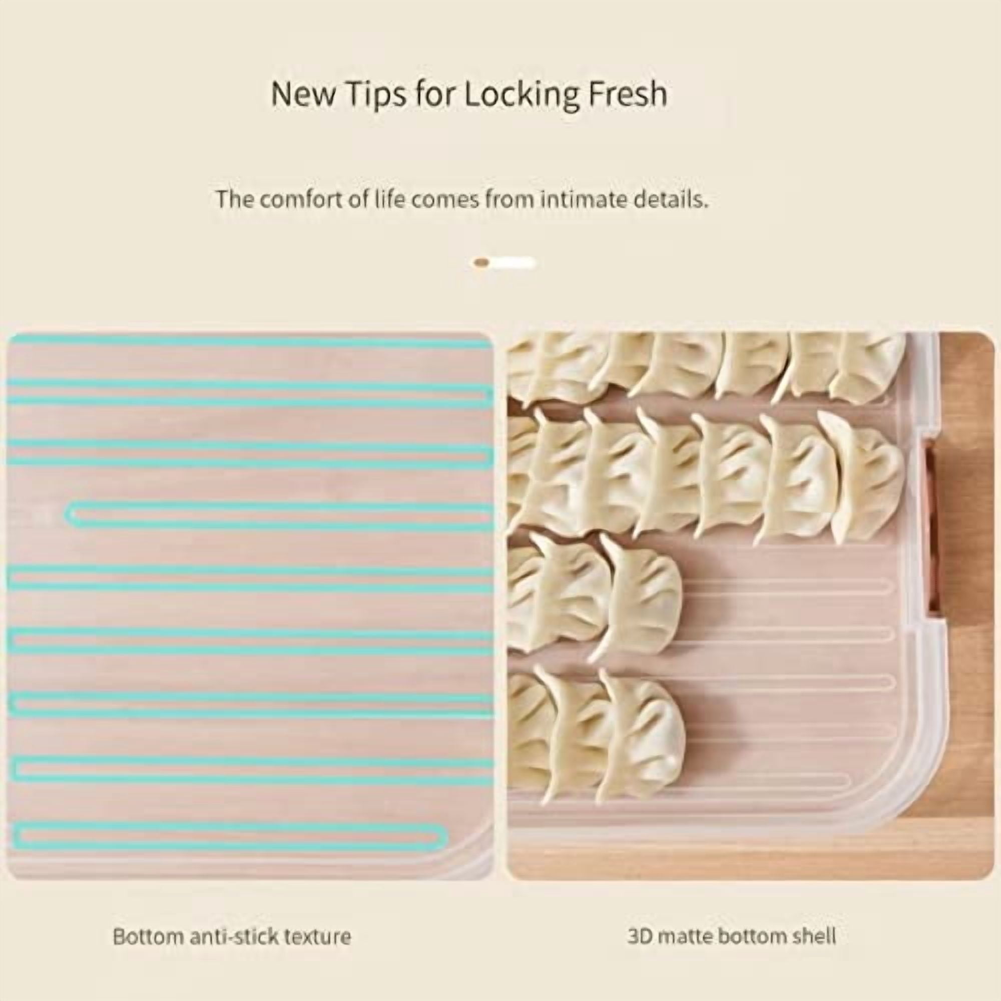4-layer Food Storage Containers,Plastic Cookie Containers,Stackable Cookie Carrier, Dumpling Storage Box,Food Containers with Lids Airtight