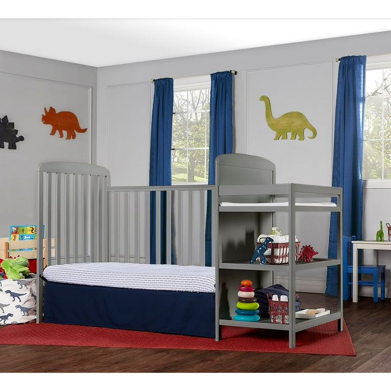 Grey crib changing table combo 2025