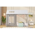 thumbnail image 6 of Miekor Twin Size House Platform with Roof and Window, White& Antique Grey W2US954, 6 of 9