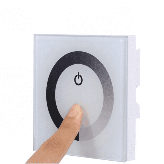 12V-24V Glass Touch Panel LED Light Dimmer Smart Controller Wall Mounted Switch-White
