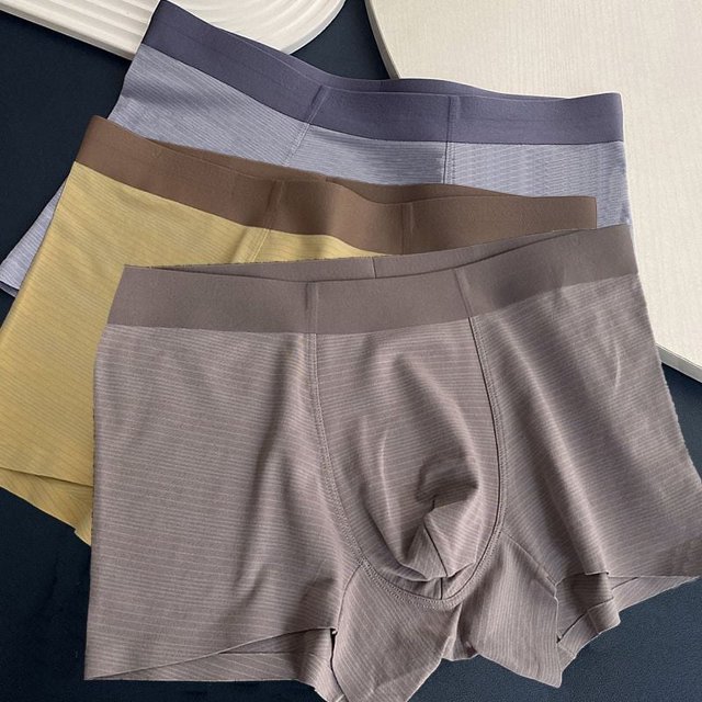 Loose Sports Trunk Briefs Men's Panties Modal Cotton Striped Boys Boxers Shorts Trendy Breathable Solid Color Latest Style Male