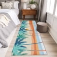 thumbnail image 4 of Runner Rug 2'x6', Boho Summer Beach Washable Non-Slip Hallway Runner Rugs, Abstract Tropical Palm Trees Burlap Bedside Rugs Floor Mats Carpet Runners for Kitchen Bathroom Laundry Room, 4 of 8