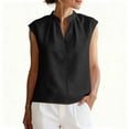thumbnail image 6 of akafmk Womens Casual Sleeveless Shirts V Neck Blouses Solid Color Summer Daily Tank Tops, 6 of 7
