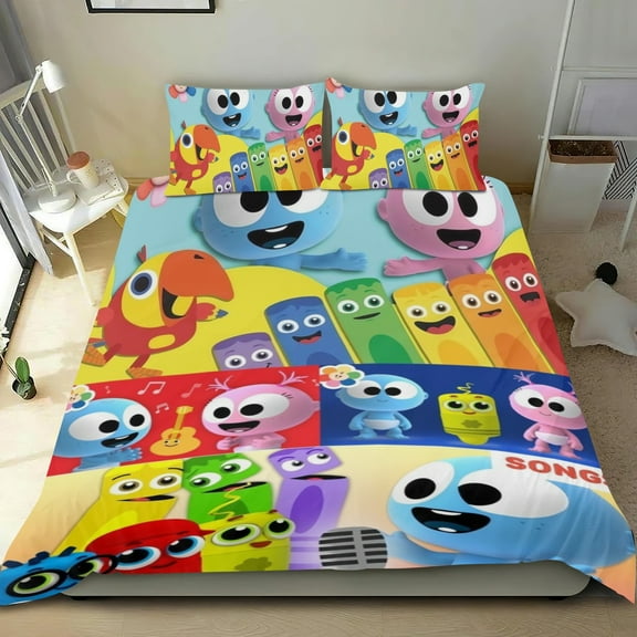 Bedding Set For Funny GooGoo & GaaGaa Baby Comforter Cover Set Cute Duvet Cover Sets Super Soft Teens Bedding Set Kids Bedroom Gifts,1 Duvet Cover with 2 Pillowcases Twin 3 Piece