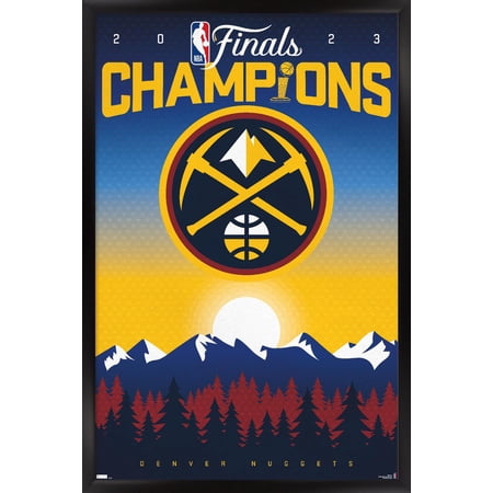 NBA Denver Nuggets – 2023 NBA Finals Team Logo Wall Poster 22.375 x 34 Framed
