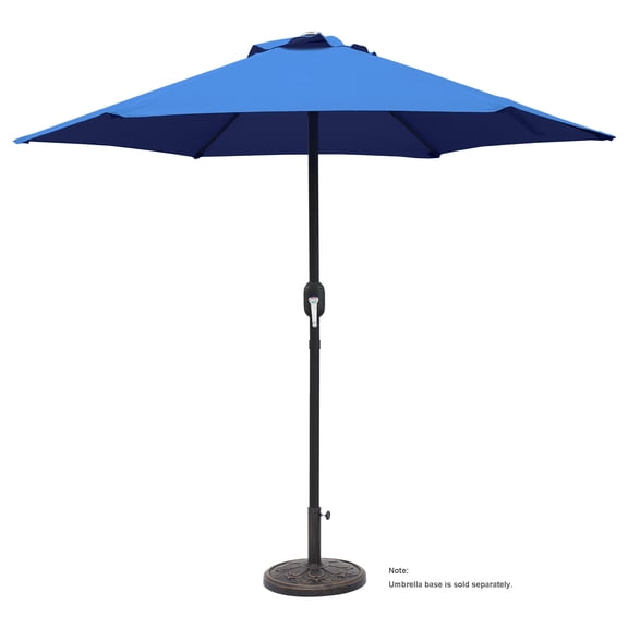 Kool 7.5 ft Outdoor Market Patio Umbrella with Crank, 6 Ribs, Royal Blue