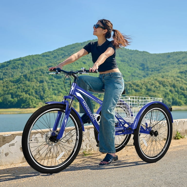 Mooncool 7-Speed Adult Mountain Tricycle, 24/26/27.5 Inch