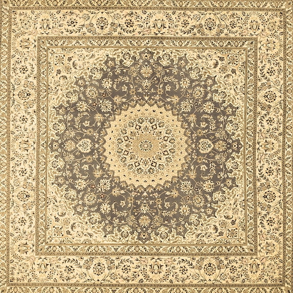 Ahgly Company Indoor Square Medallion Brown Traditional Area Rugs, 8' Square