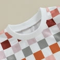thumbnail image 4 of Bagilaanoe Newborn Baby Girl Boy Rompers Checkerboard Print Short Sleeve Bodysuit 3M 6M 12M 18M Infant Summer One Piece Jumpsuit, 4 of 6