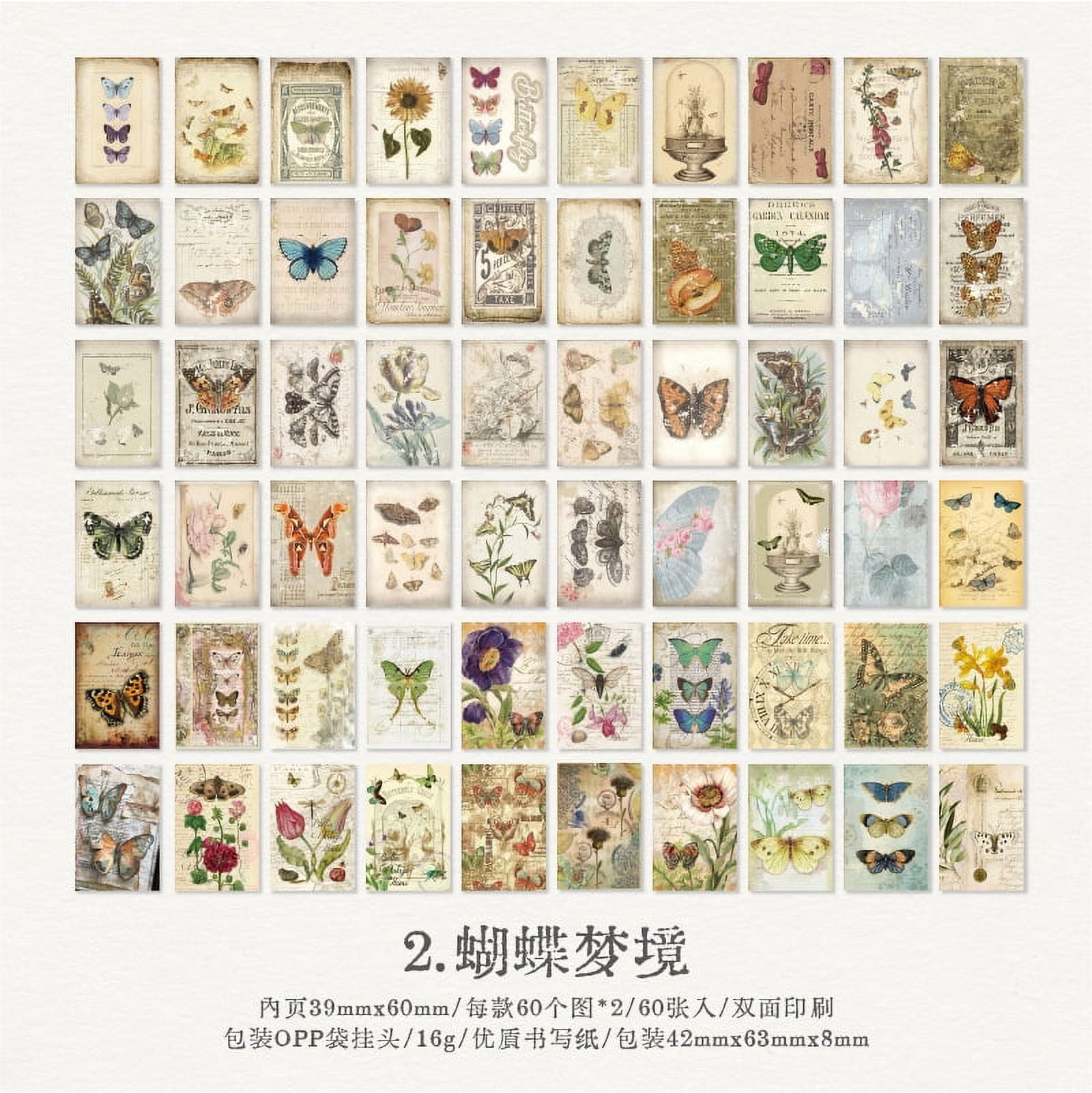 Vintage Breeze and Floral Scent Scrapbook Paper - 60 Sheets, 6 Designs for DIY Journals