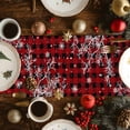 thumbnail image 2 of Black Red Plaid Christmas Cotton Linen Table Runner for Dining Kitchen, Gnomes Xmas Tree Snowflake Gifts Birds Wedding Outdoor Party Tablerunners Decoration, Dresser Scarf Tablecloth Runners 13"x60", 2 of 9