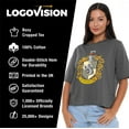thumbnail image 4 of Harry Potter Hufflepuff Crest Women's Boxy Cropped T-Shirt Casual Graphic Tee, 4 of 6