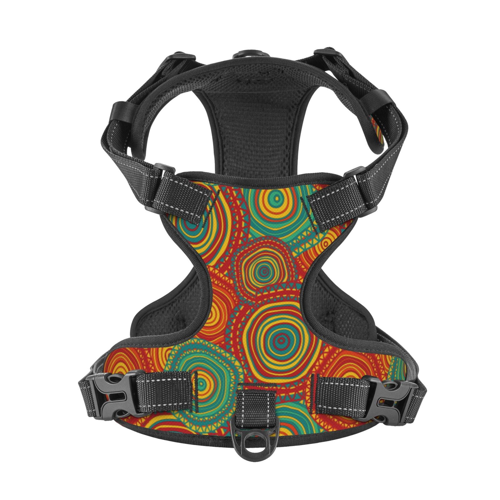 Kdxio Abstract Pattern Print No Pull Dog Harness Adjustable Reflective Oxford Easy Control Medium Large Dog Harness for Training and Everyday-Small